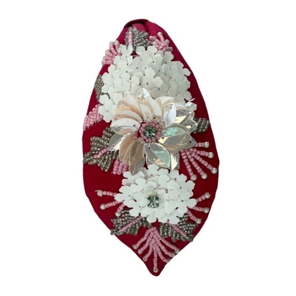 216. NEW The Pink Iridescent 3D Flower Beaded Headband - Picture 3 of 3